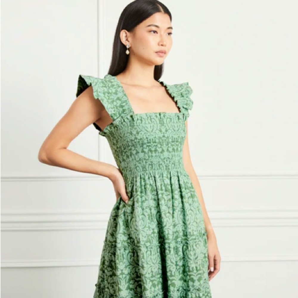 Hill House Green Ruffle Dress